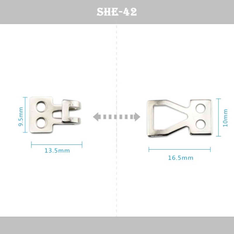 SHE-42#乌蝇扣、领勾、对扣、风纪扣